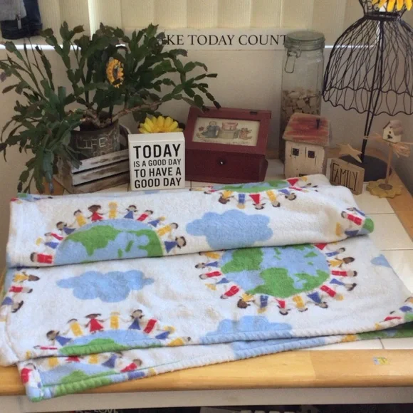 Hands Around the World Fleece Blanket - Picture 2 of 3